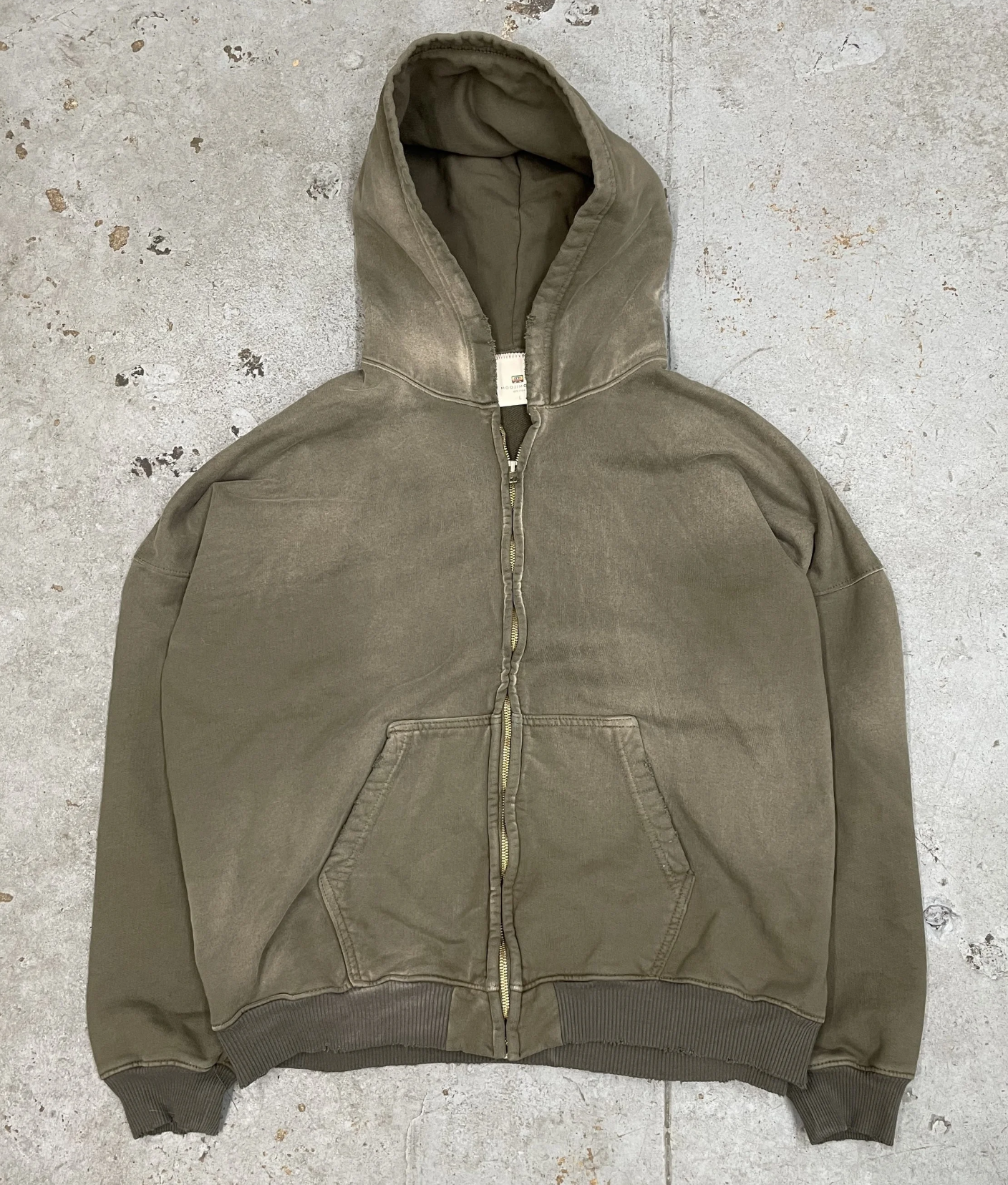 [現貨] MOOJIMOOJI OVERSIZED ZIP UP HOODIE | AGED OLIVE GREEN