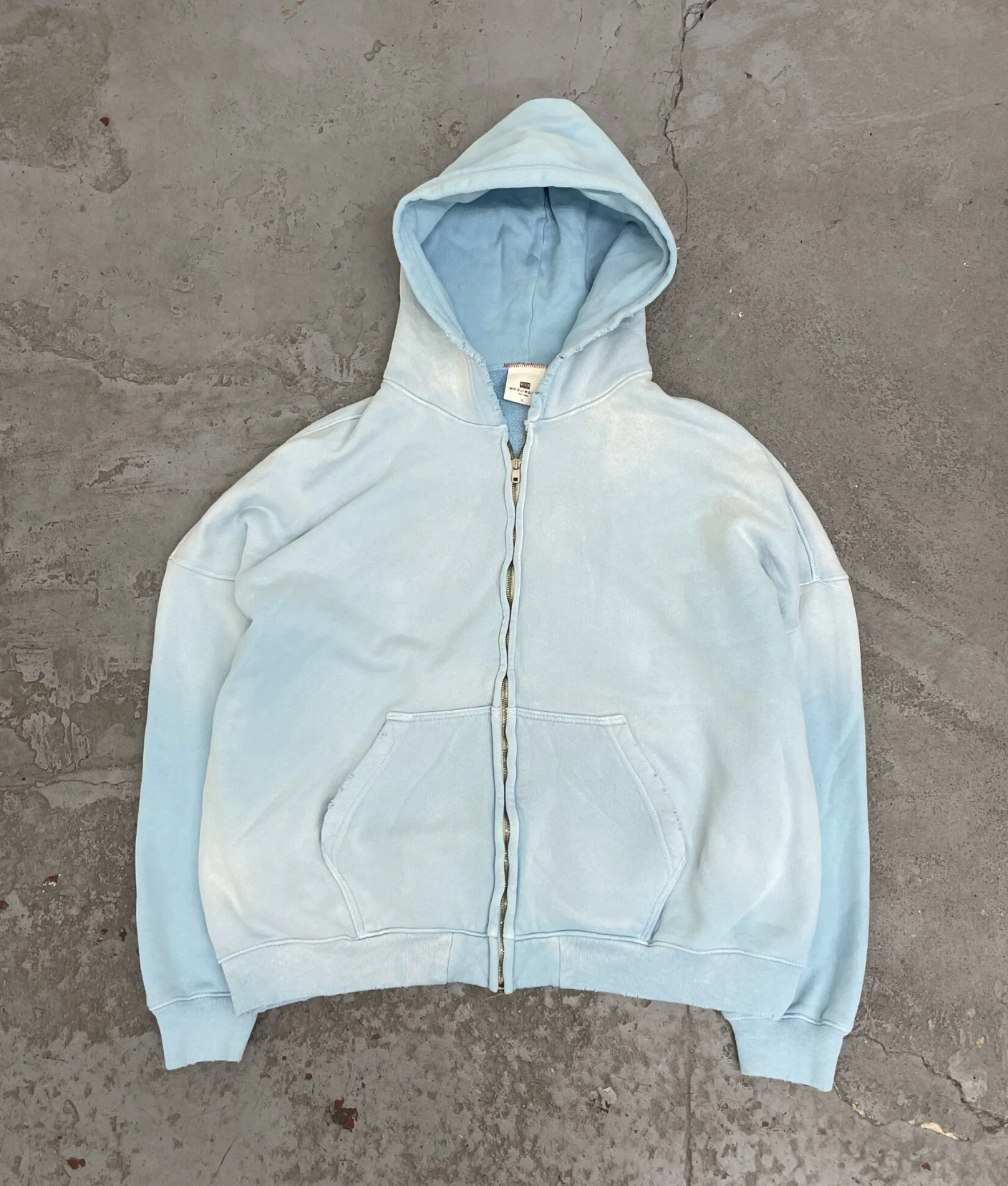 [現貨] MOOJIMOOJI OVERSIZED ZIP UP HOODIE | AGED BABY BLUE