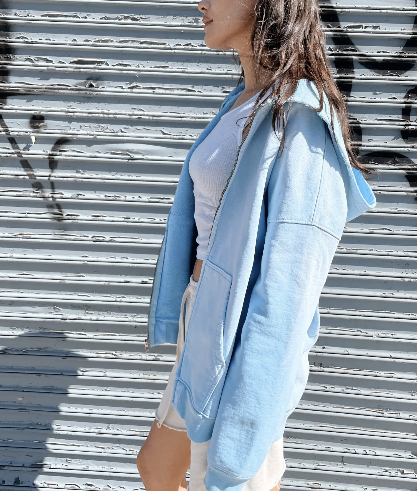 [現貨] MOOJIMOOJI OVERSIZED ZIP UP HOODIE | AGED BABY BLUE