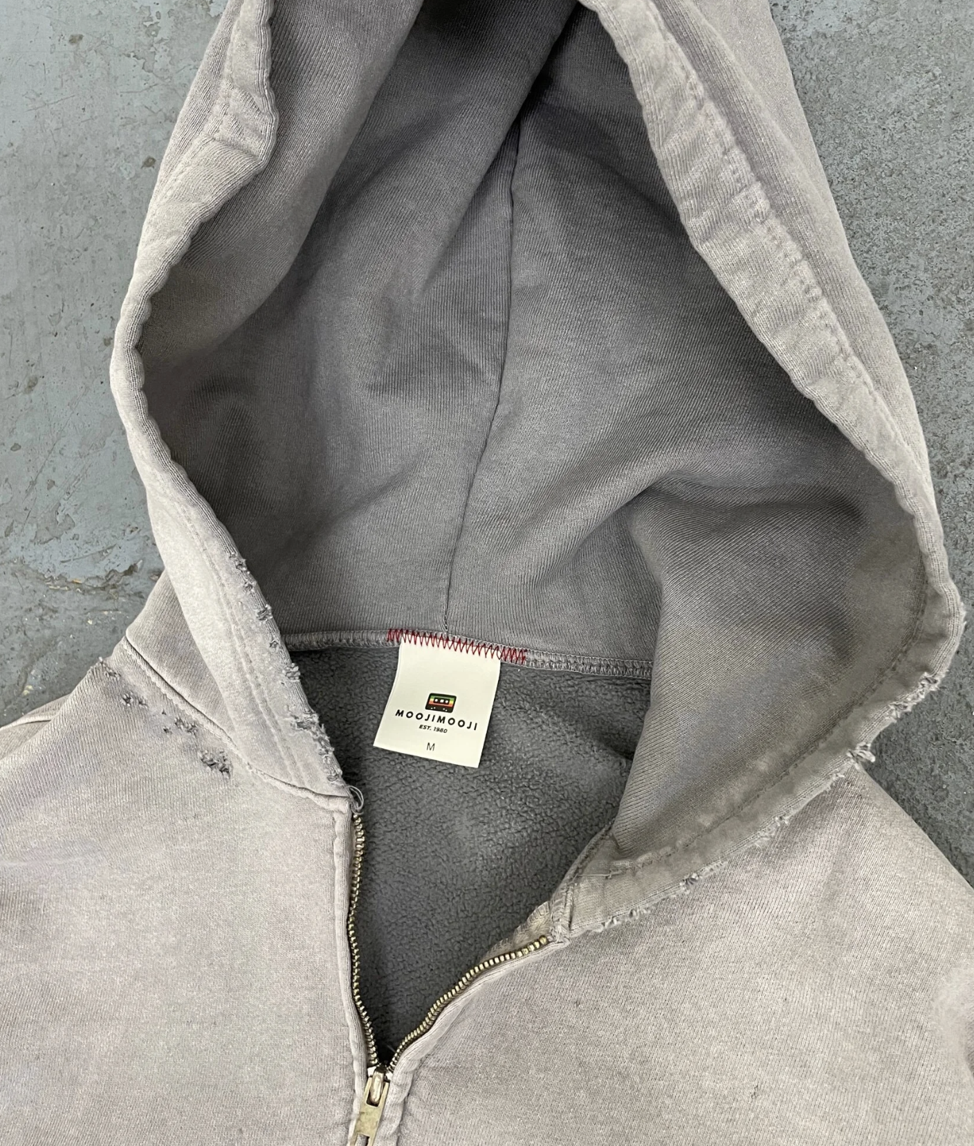 [現貨] MOOJIMOOJI OVERSIZED ZIP UP HOODIE | AGED GREY