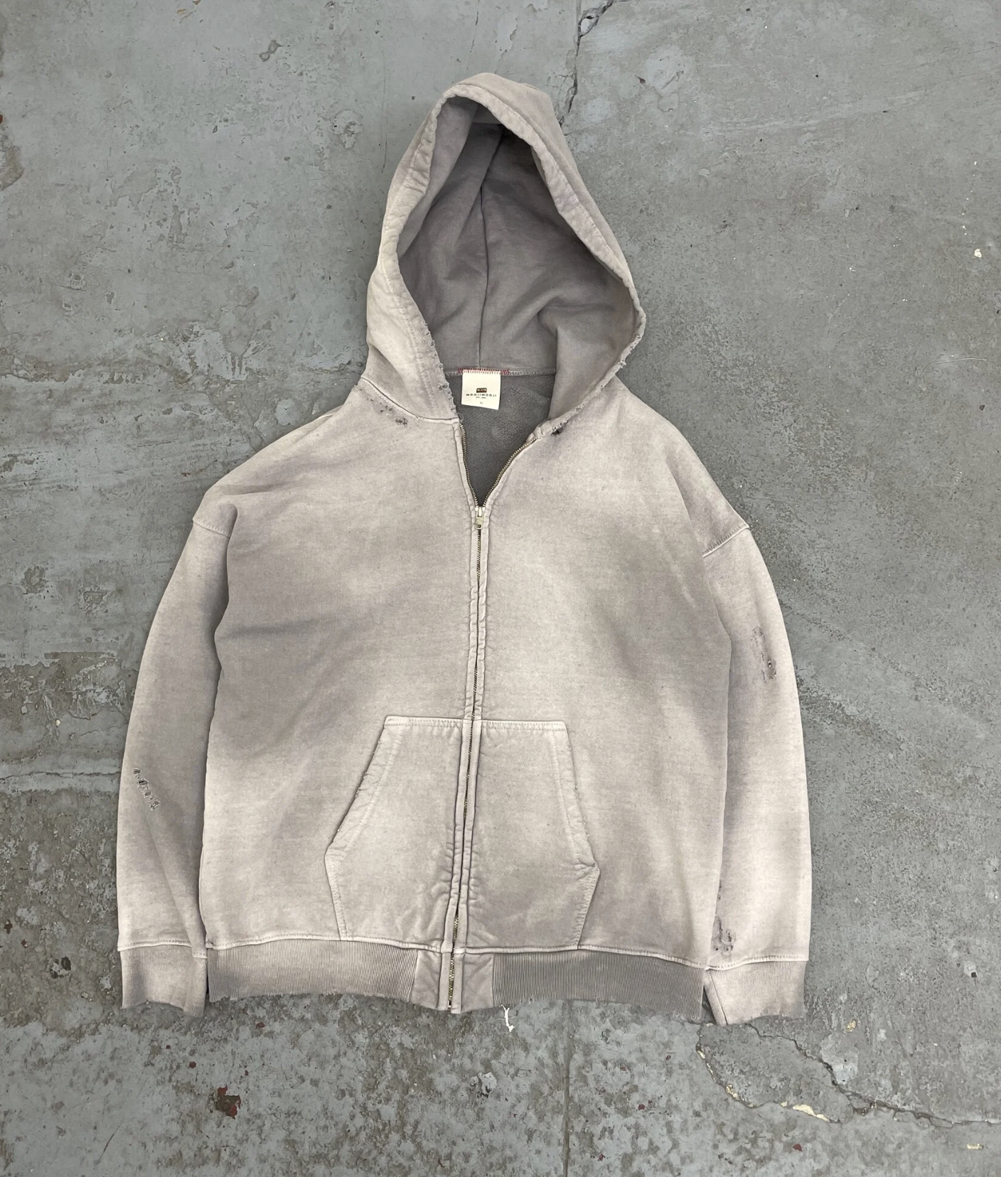 [現貨] MOOJIMOOJI OVERSIZED ZIP UP HOODIE | AGED GREY
