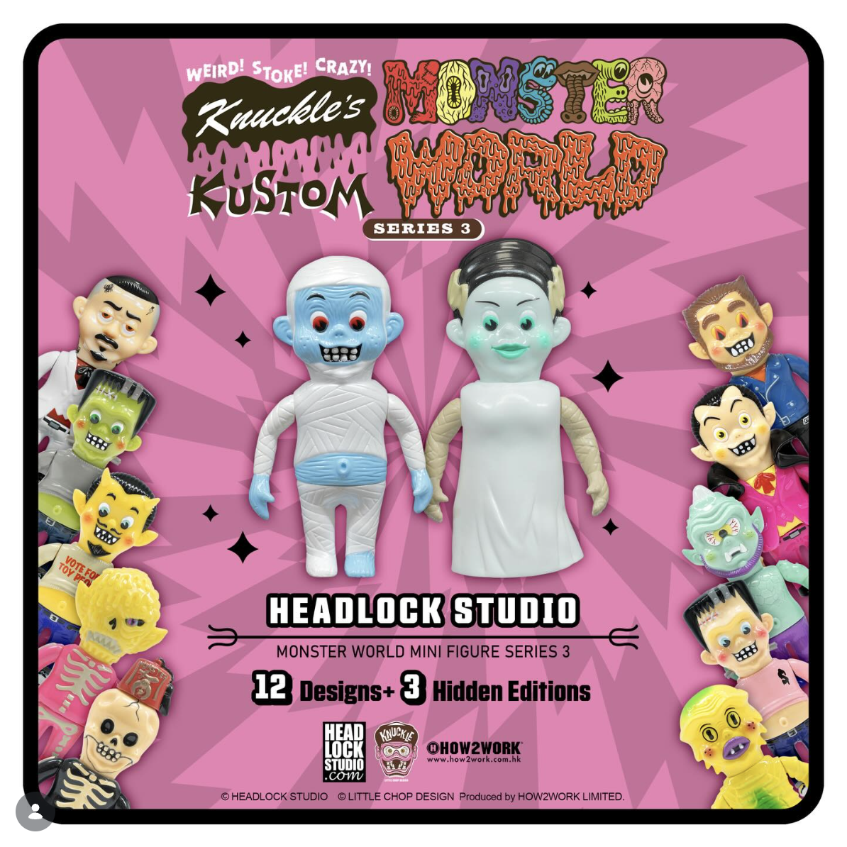 HEADLOCK STUDIO Knuckle's KUSTOM MONSTER WORLD MINI FIGURE SERIES 3