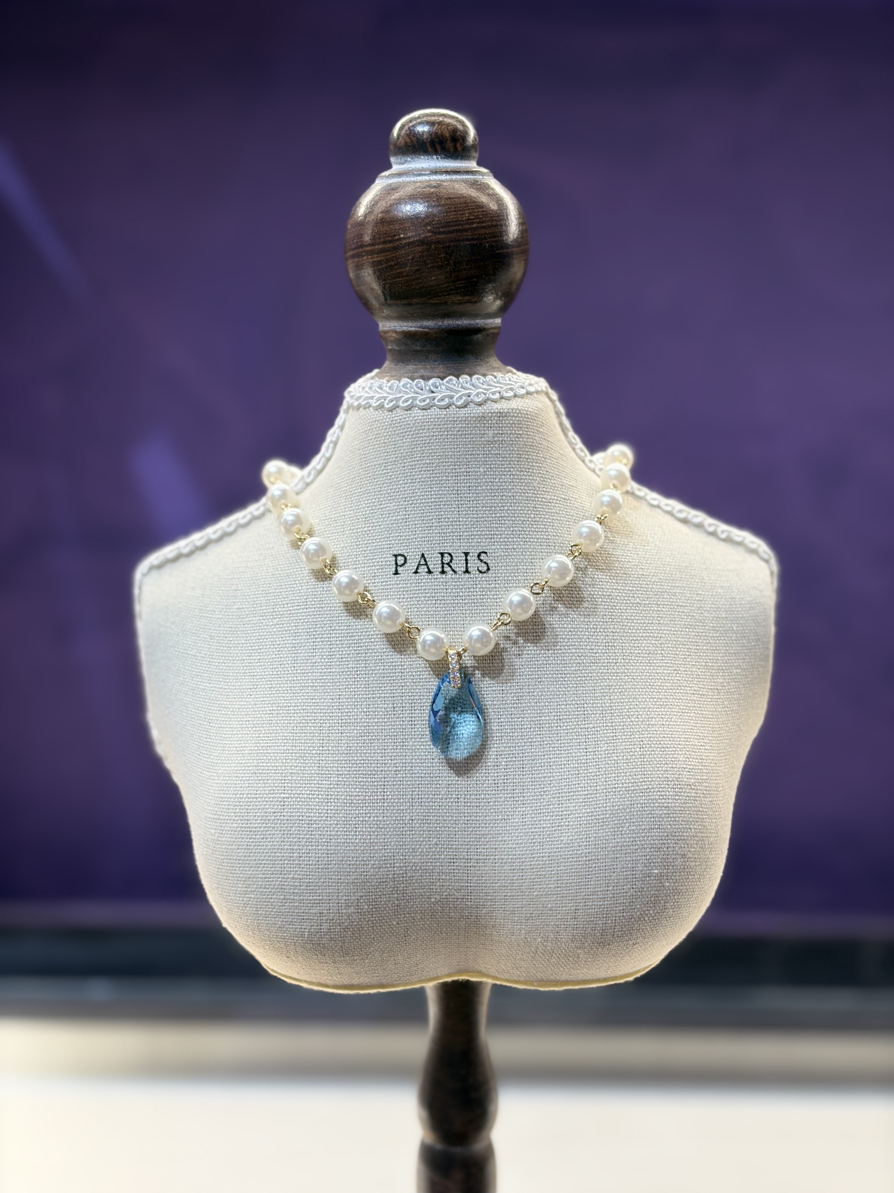 Salon de Peony 淺藍寶石項鍊