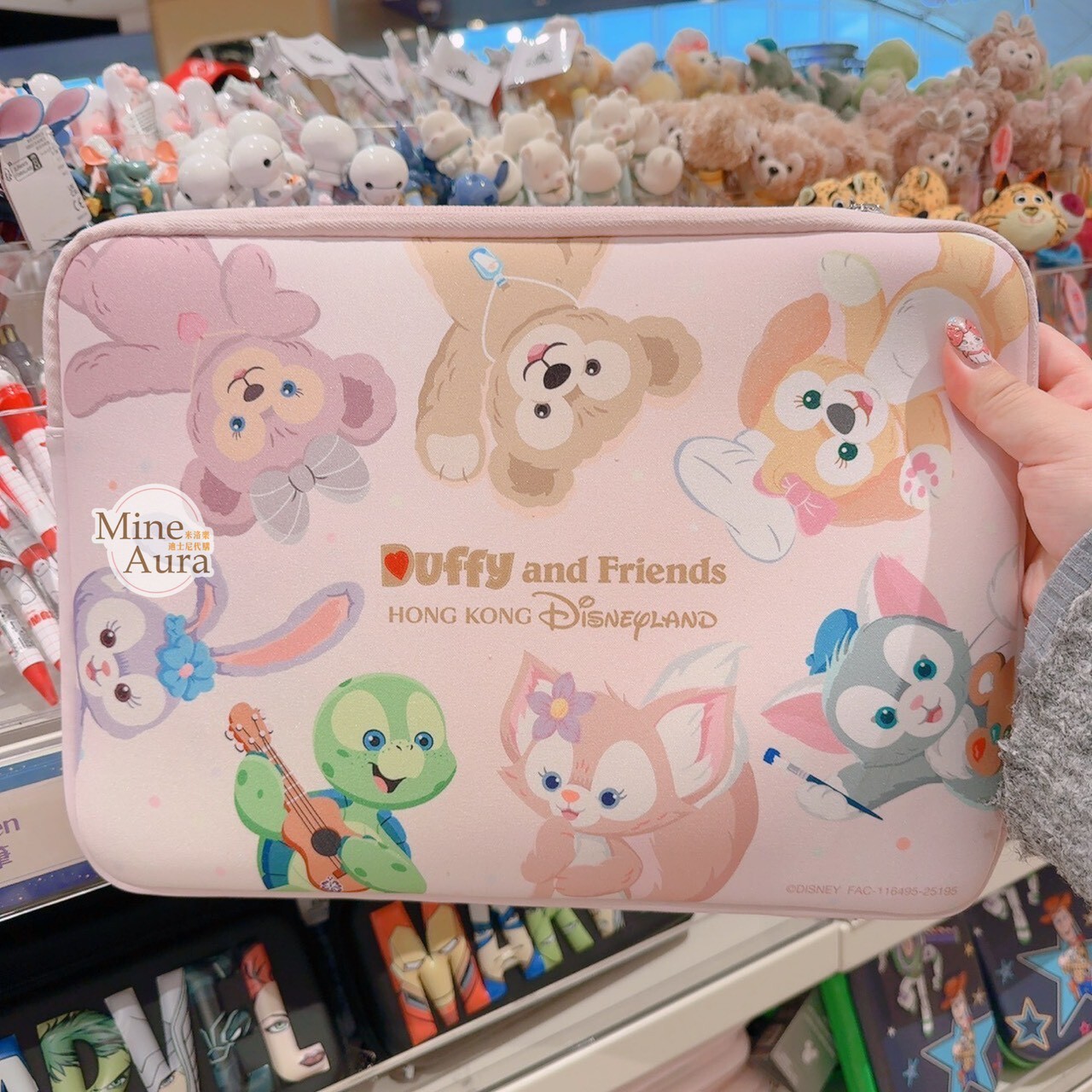 達菲 Duffy 與好友們 圖案 14吋 平板電腦包 收納包 -香港迪士尼樂園