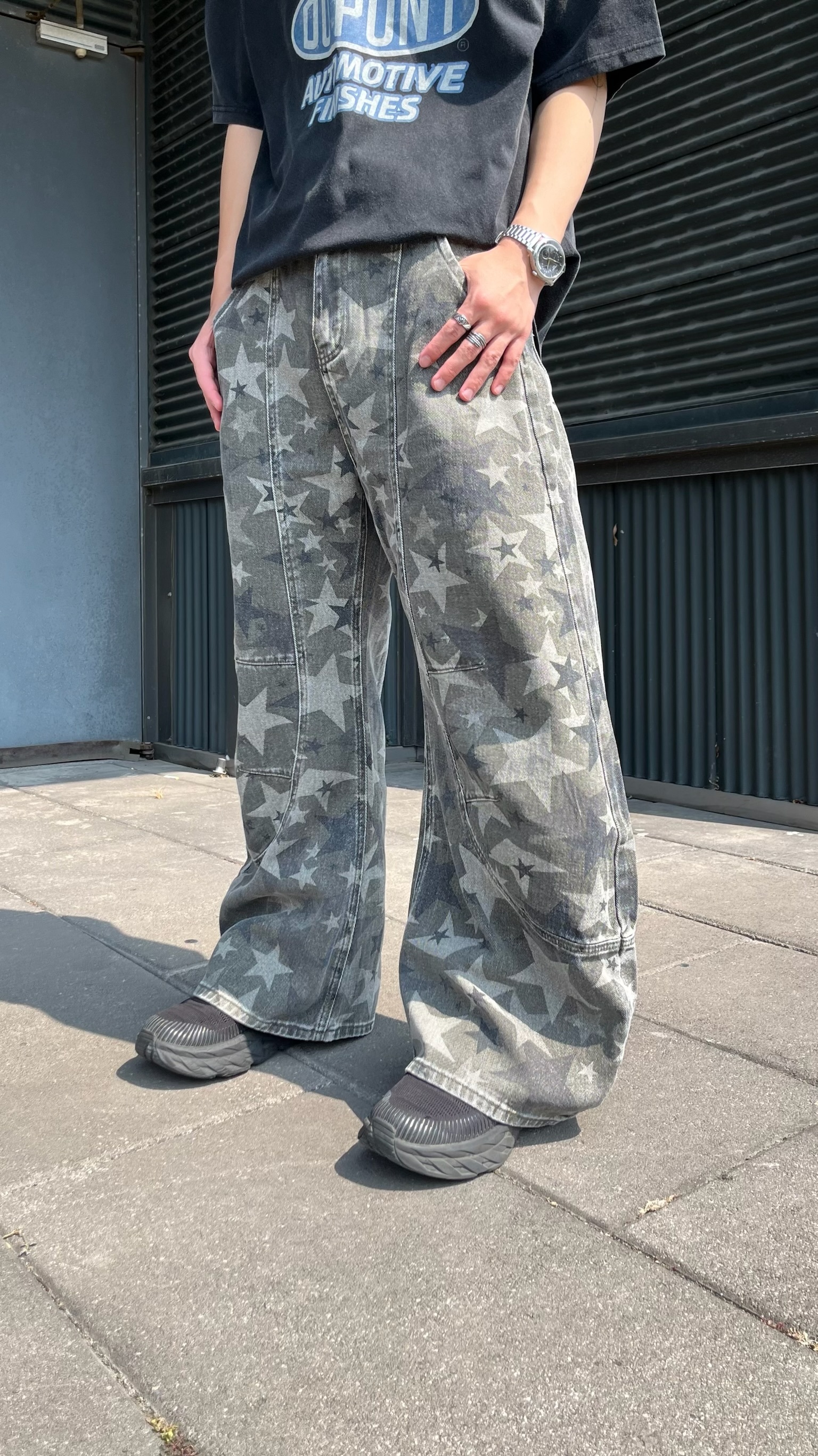 星星迷彩解構彎刀褲