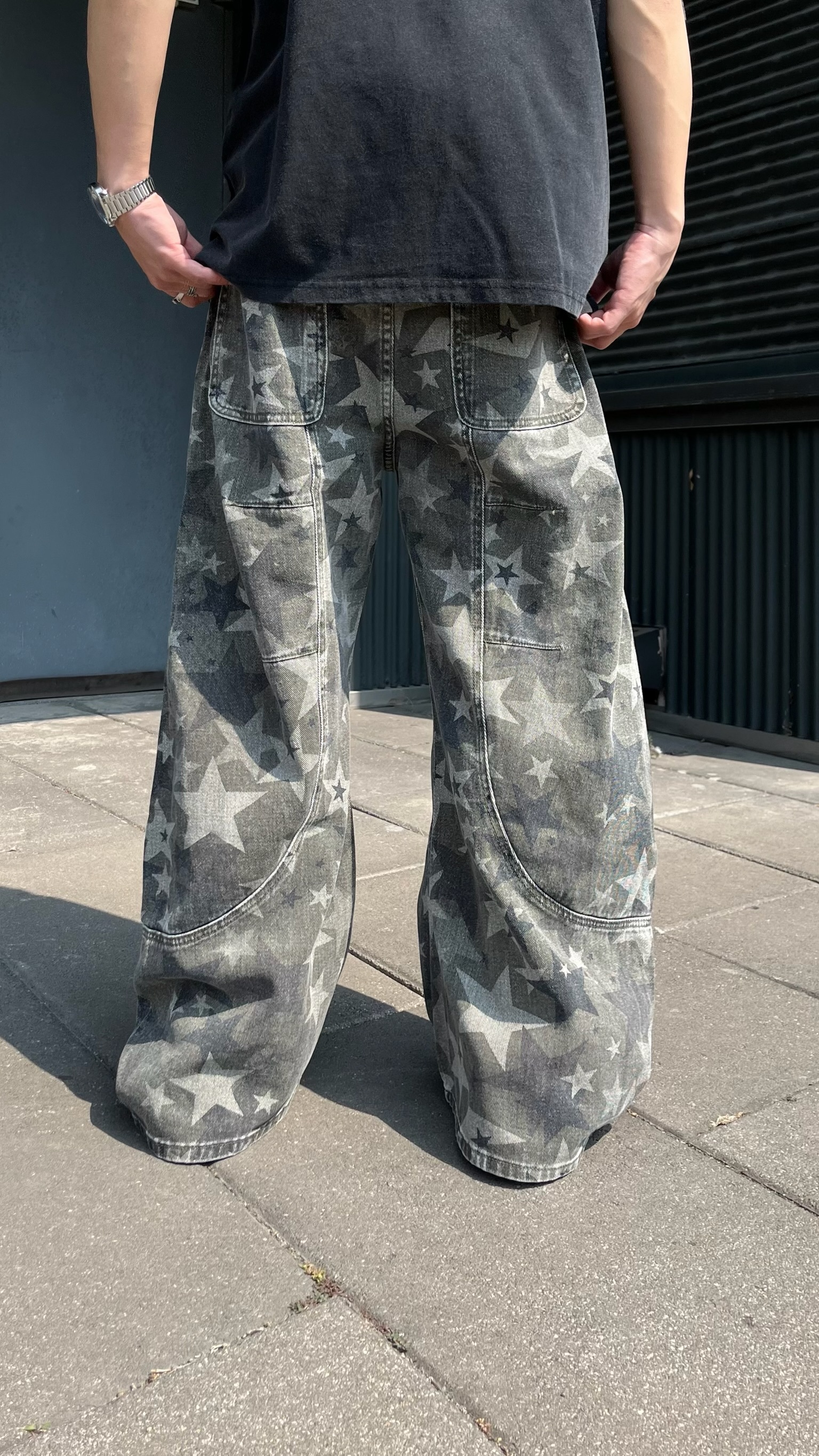 星星迷彩解構彎刀褲