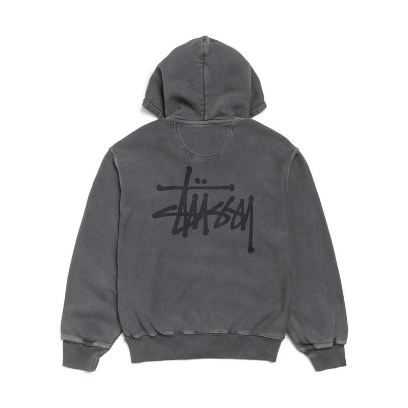 Stussy Basic Stussy Zip Hoodie 連帽外套 水洗黑色 1975001-BK [台灣現貨]