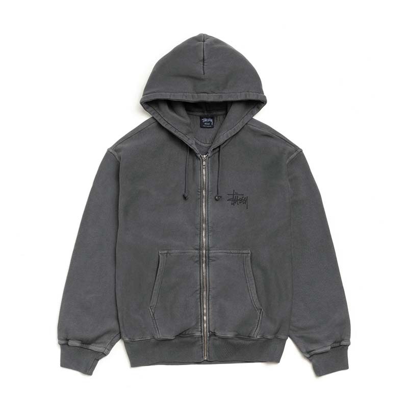 Stussy Basic Stussy Zip Hoodie 連帽外套 水洗黑色 1975001-BK [台灣現貨]