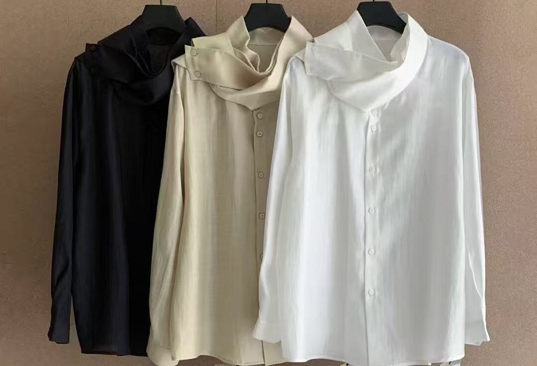 060320 小眾設計款! 特殊立領襯衫 - 2 colors