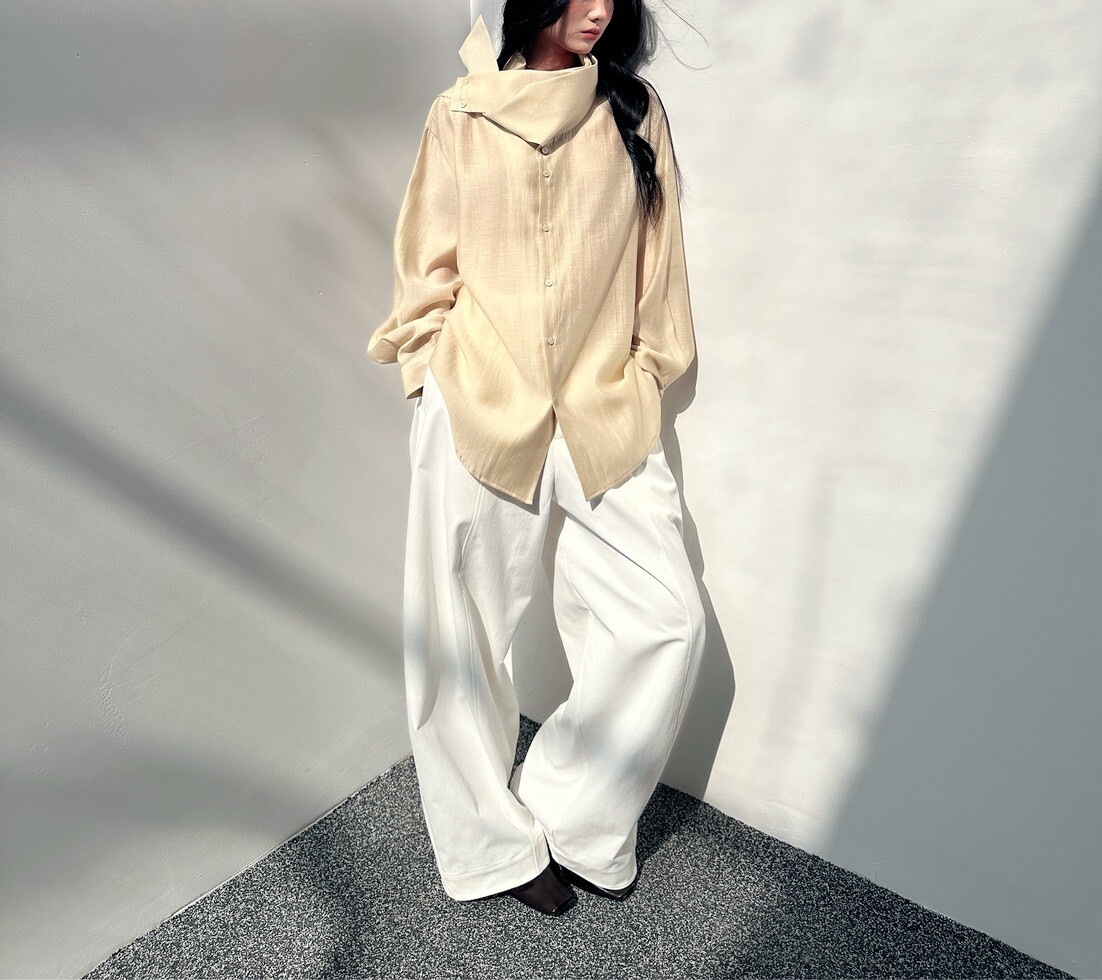 060320 小眾設計款! 特殊立領襯衫 - 2 colors