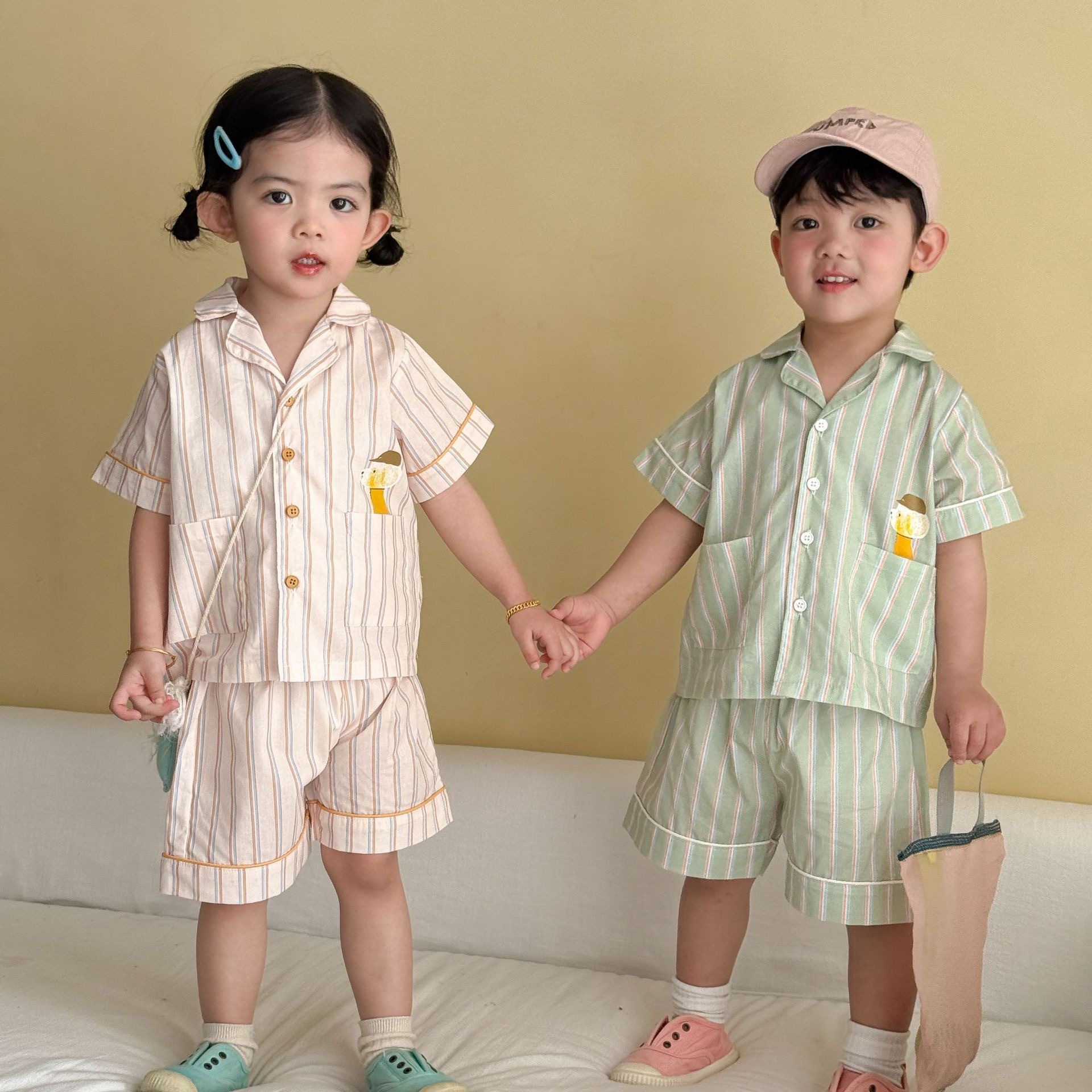 小狗直條家居服套裝