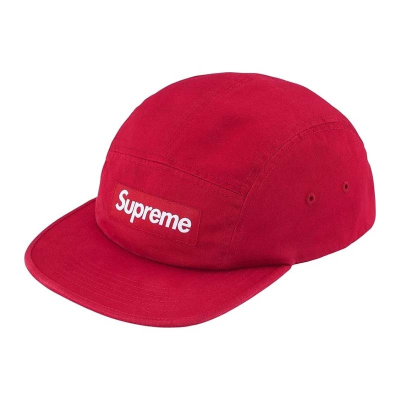 Supreme Washed Chino Twill Camp Cap 五分割帽 帽子 紅色 SS26H2-RD [台灣現貨]
