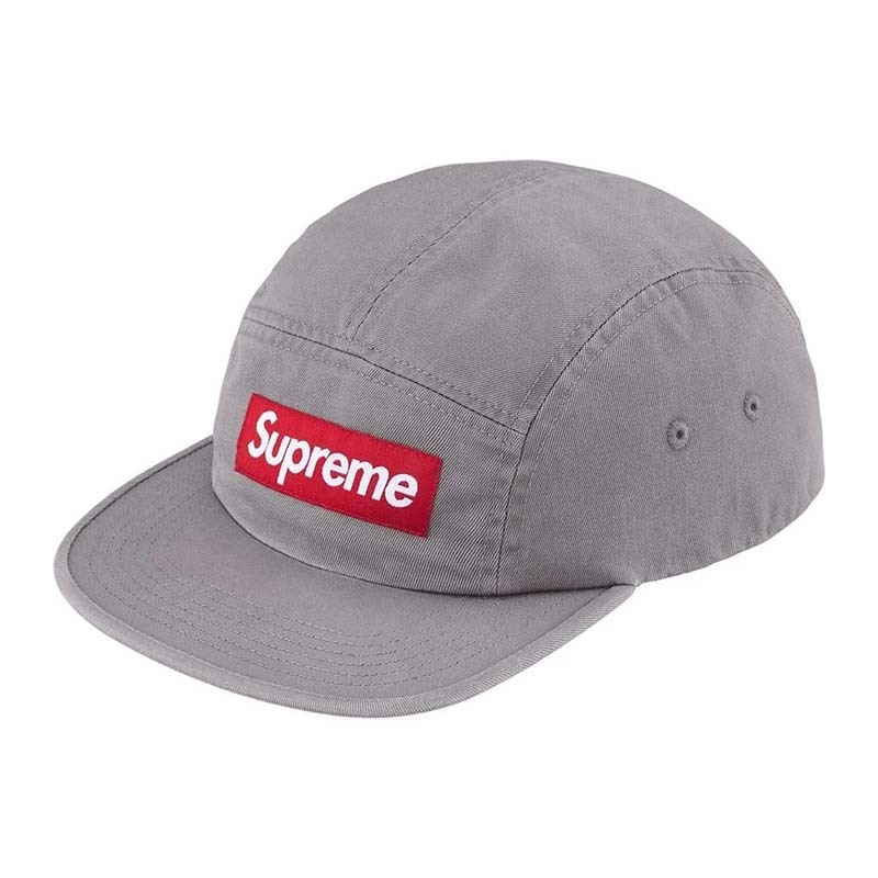 Supreme Washed Chino Twill Camp Cap 五分割帽 帽子 灰色 SS26H2-GY [台灣現貨]
