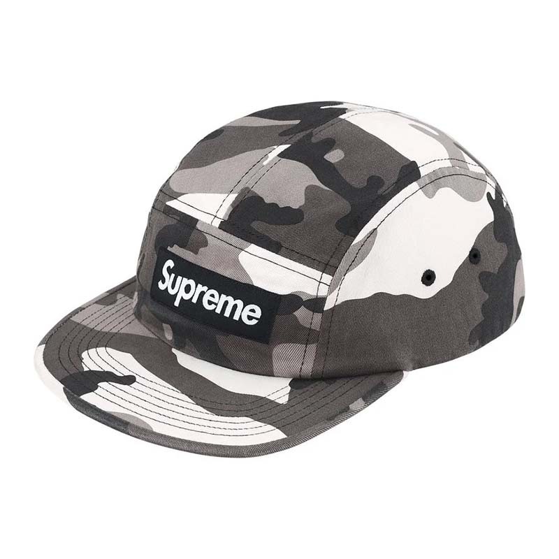 Supreme Washed Chino Twill Camp Cap 五分割帽 帽子 雪地迷彩 灰色 SS26H2-SO [台灣現貨]