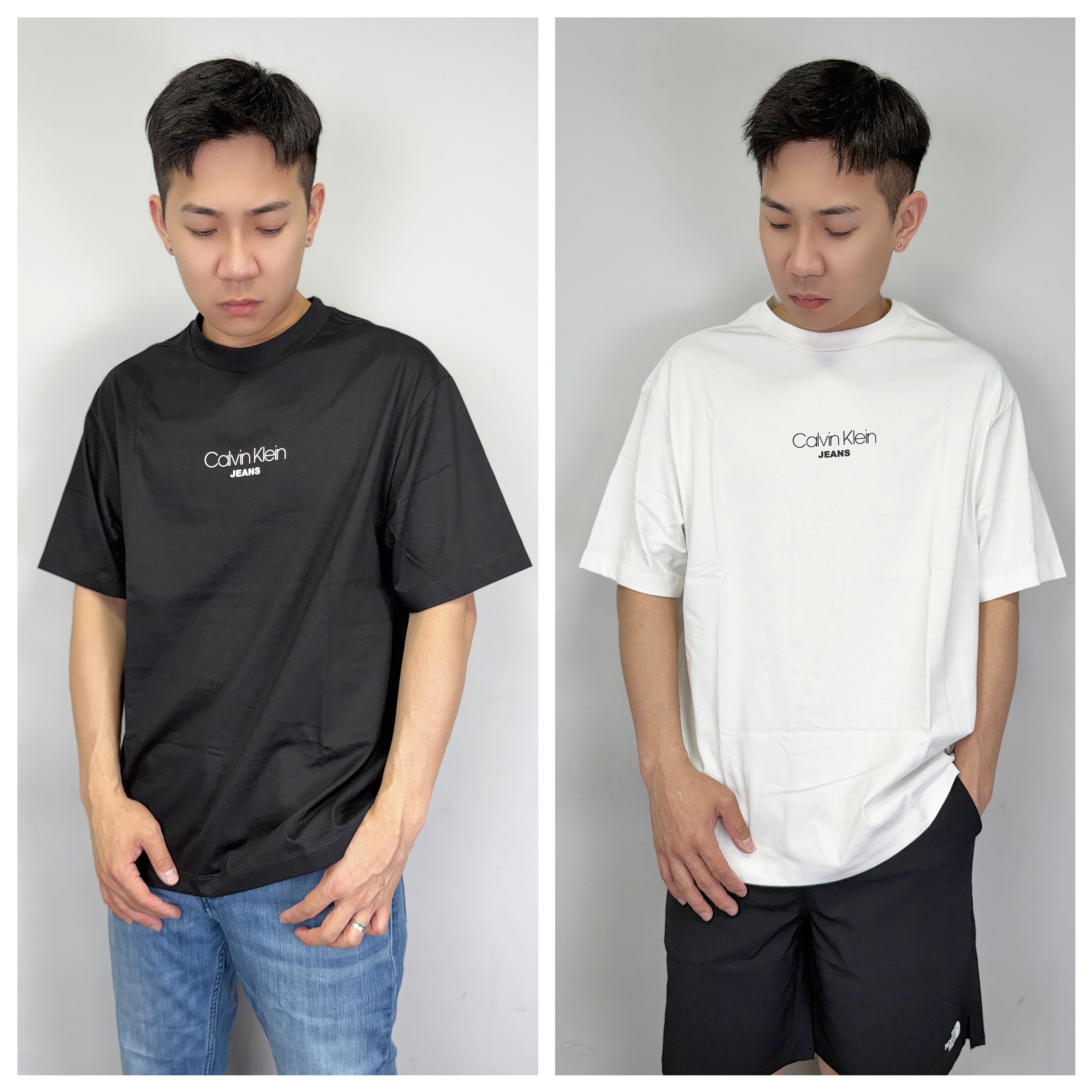 Calvin Klein CK 專櫃款 立體膠印Jeans 厚磅 短袖上衣 短T