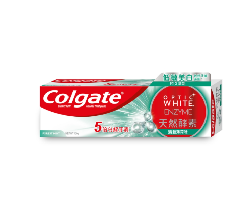 Colgate高露潔光感白天然酵素美白牙膏薄荷味 120g