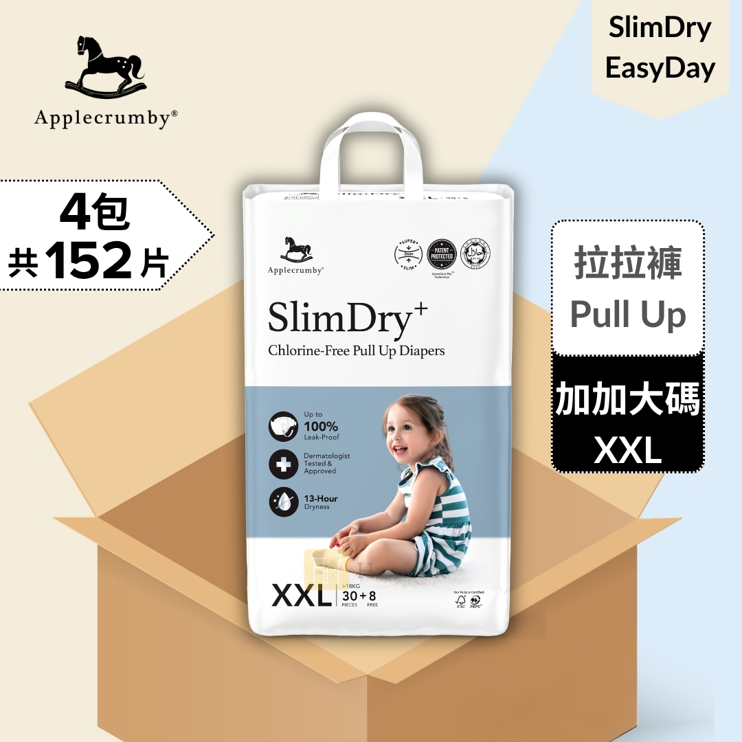 [原箱優惠] SlimDry+ 幼兒100%無氯拉拉褲 - 加加大碼 38片 x 4包 學習褲