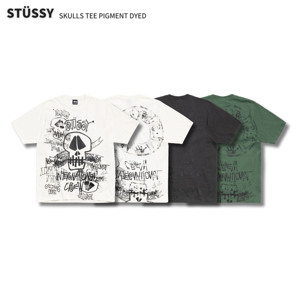 "代購" Stussy SKULLS TEE PIGMENT DYED 水洗感骷髏