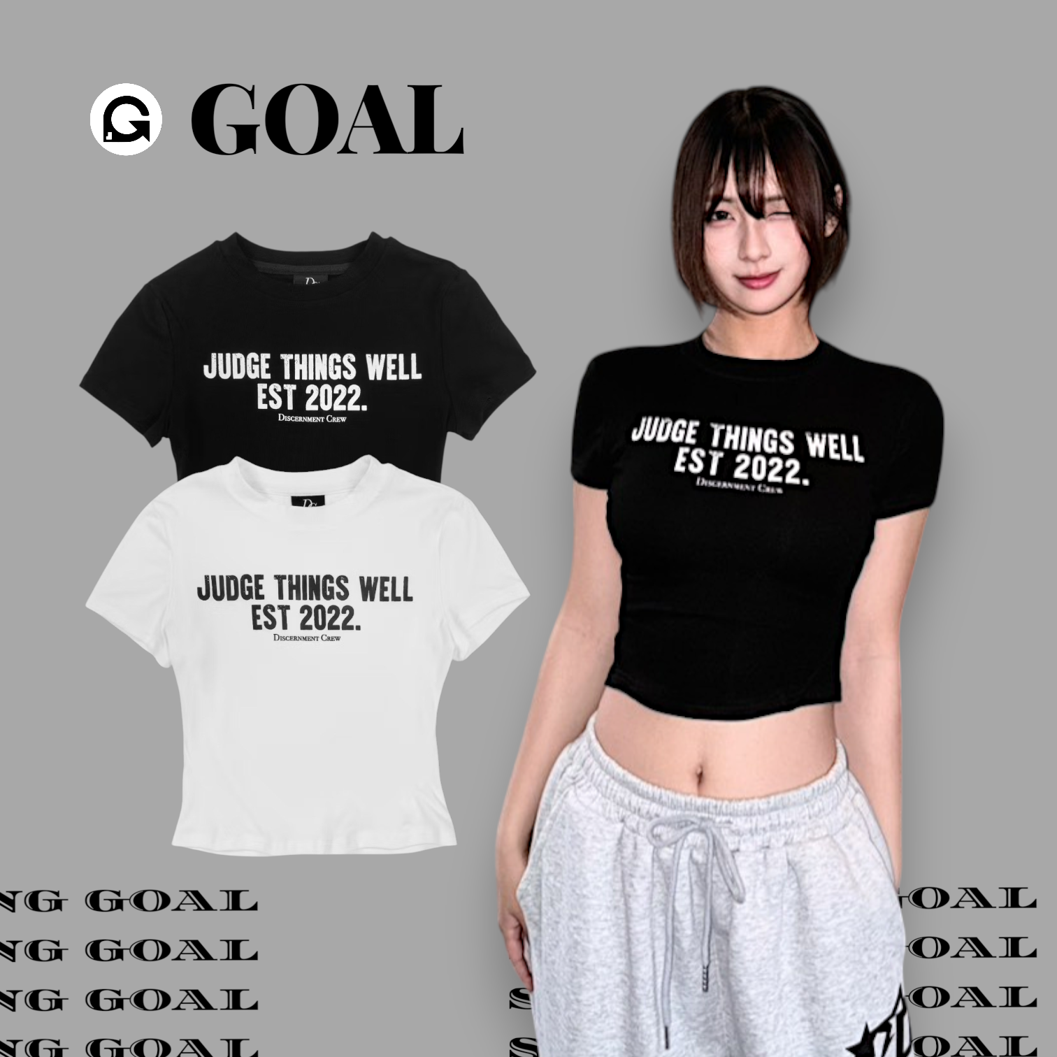 (GOAL)  DCM 標語 縮腰身 剪裁 短版 短袖 顯瘦  176