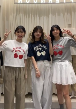 AF6007 鈕扣櫻桃T