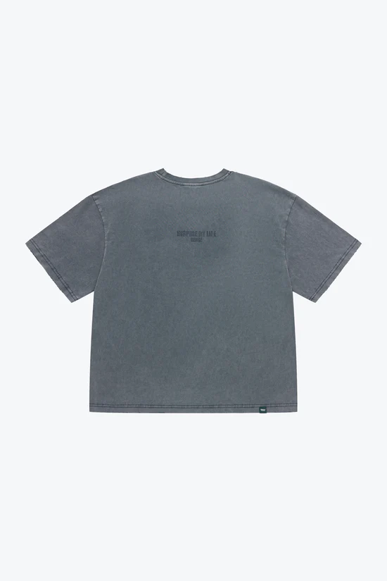 Sense Washed Text Slogans SS - Fade Blue | M26-T06