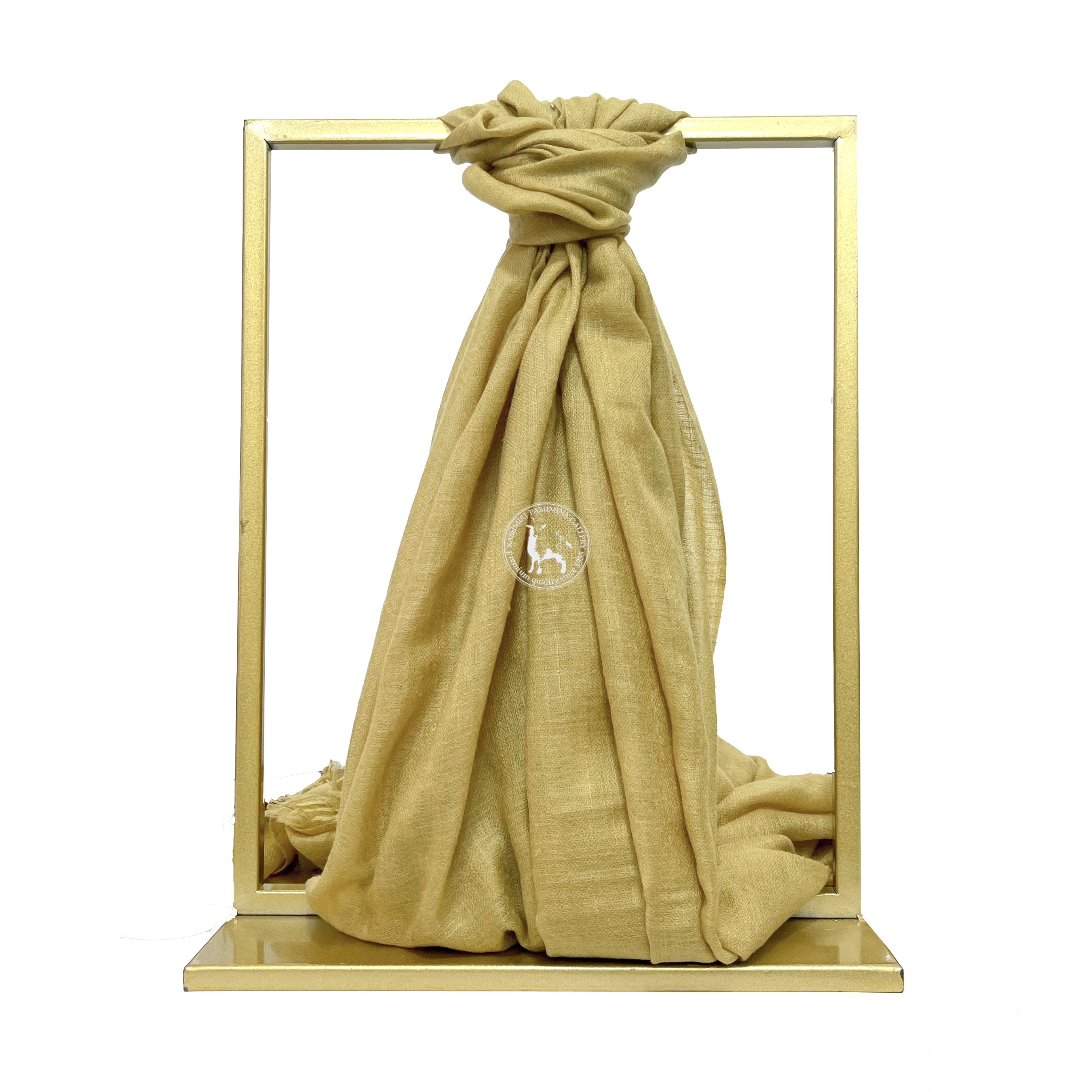 Golden Hand-Woven Shahmina Shawl