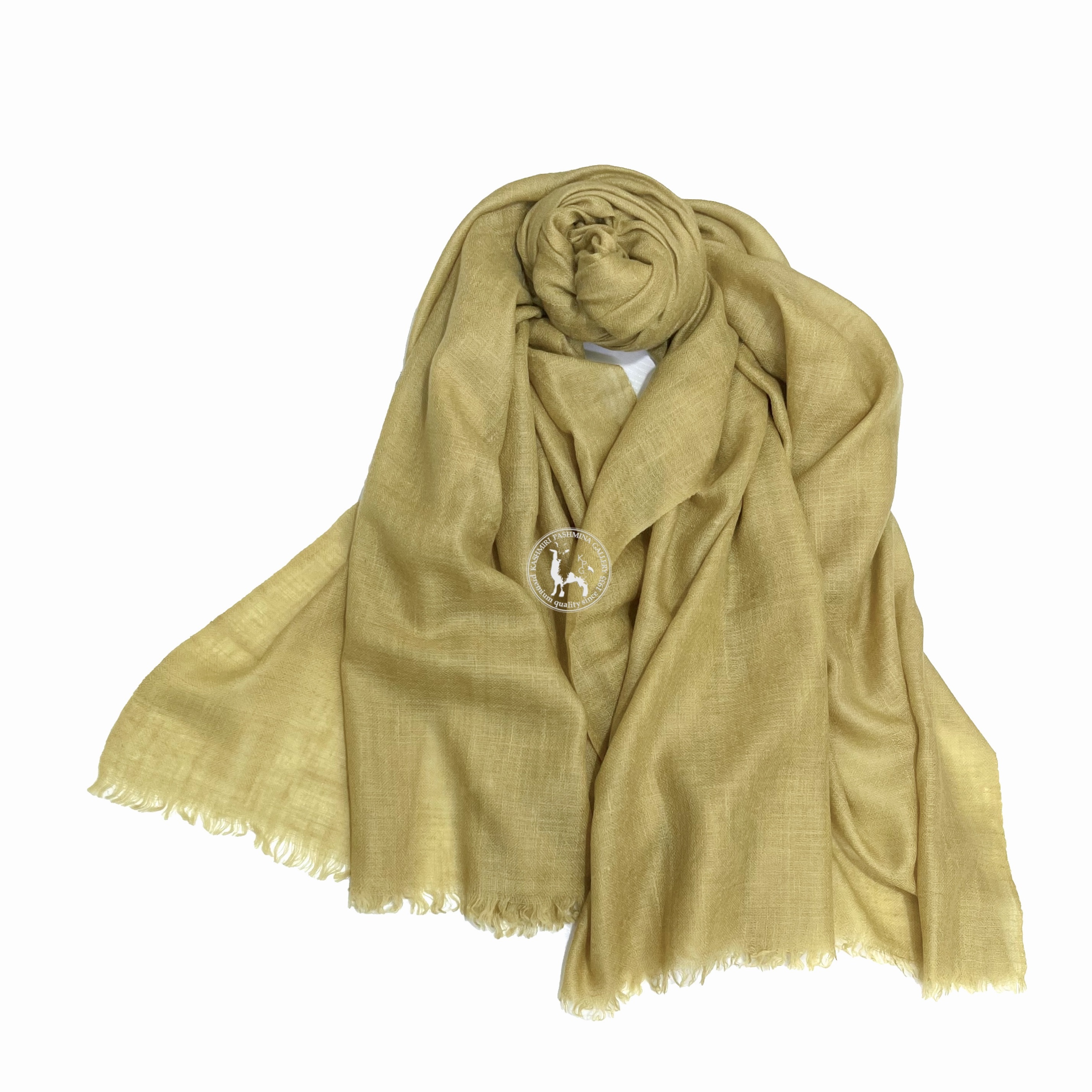 Golden Hand-Woven Shahmina Shawl