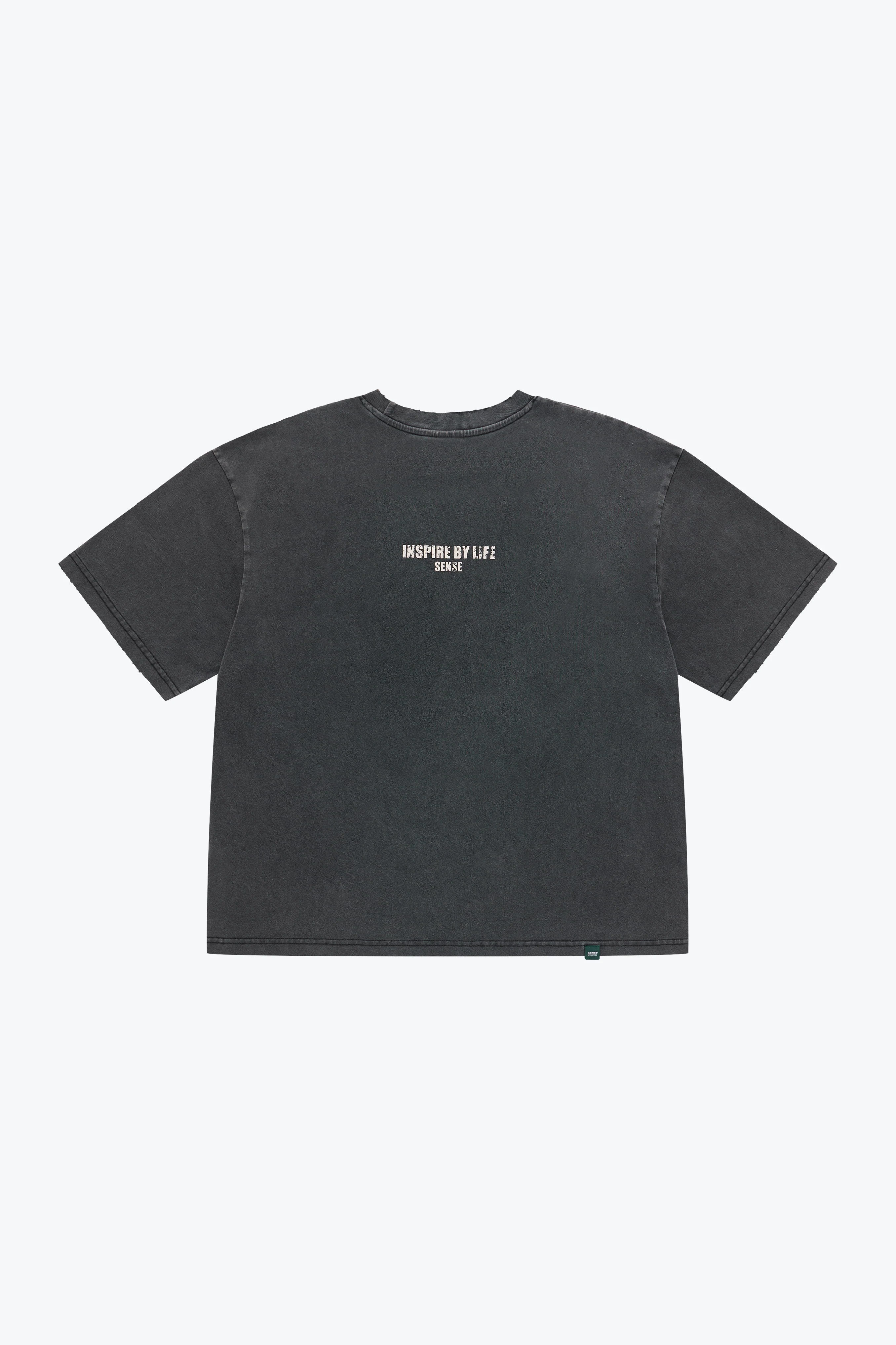 Sense Washed Text Slogans SS - Black | M26-T06