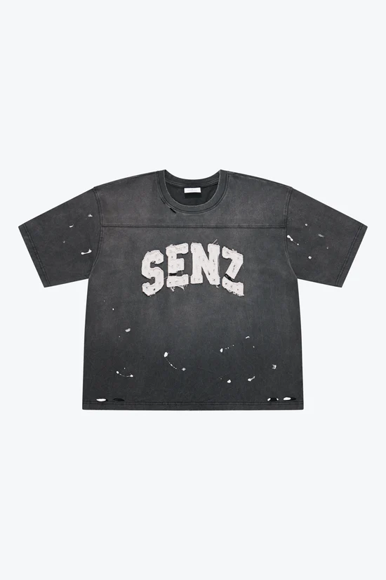 Sense Drip Distressed Jersey SS - Coal Black| M26-T07