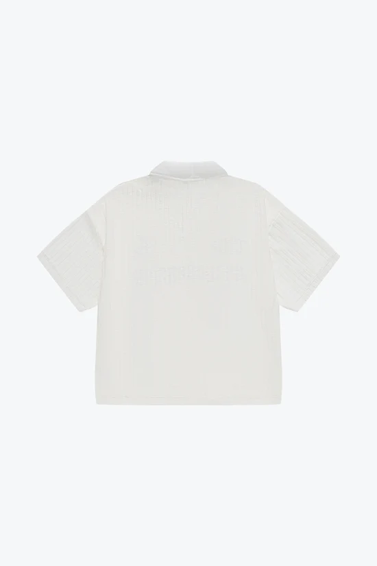 Sense Striped Knit Polo SS - White | M26-01