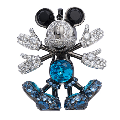 0324CA87-CRTNA- Crisathena X Snowangel Mickey Pendant in Black,Blue  (A87)