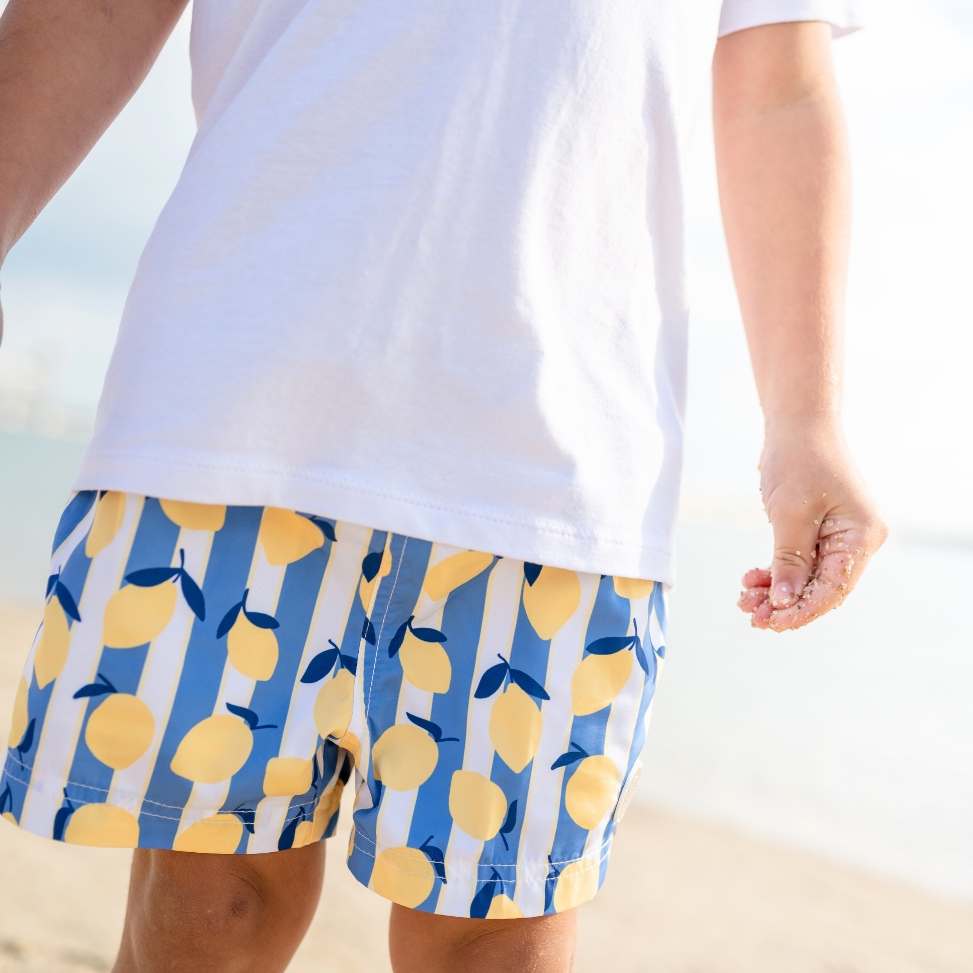 〖 Badawii 〗條紋檸檬海灘泳褲