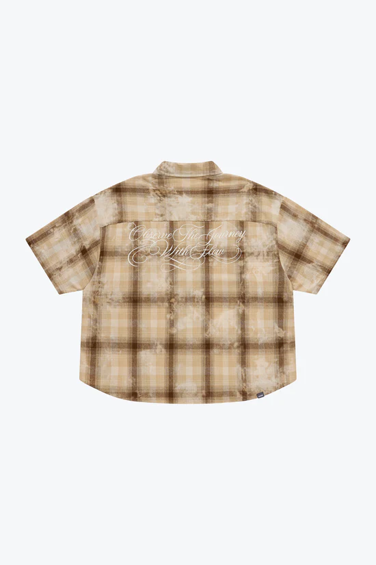 Sense Boxy Washed Clreck Shirt - Sand | M26-03