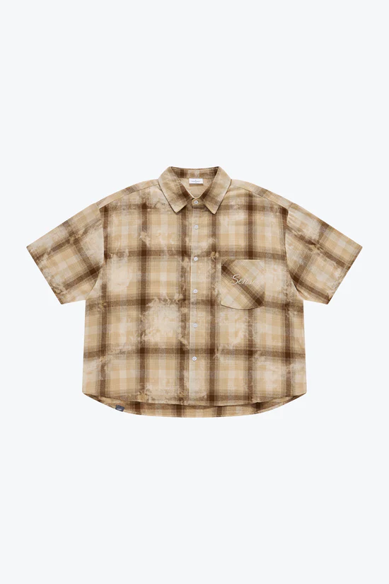 Sense Boxy Washed Clreck Shirt - Sand | M26-03
