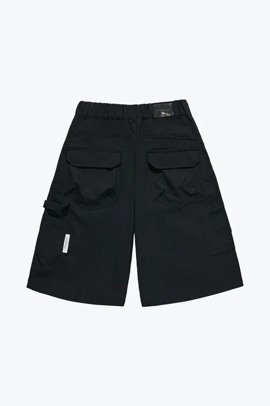 Sense Wide Cut Twill Shorts - Black | M26-04