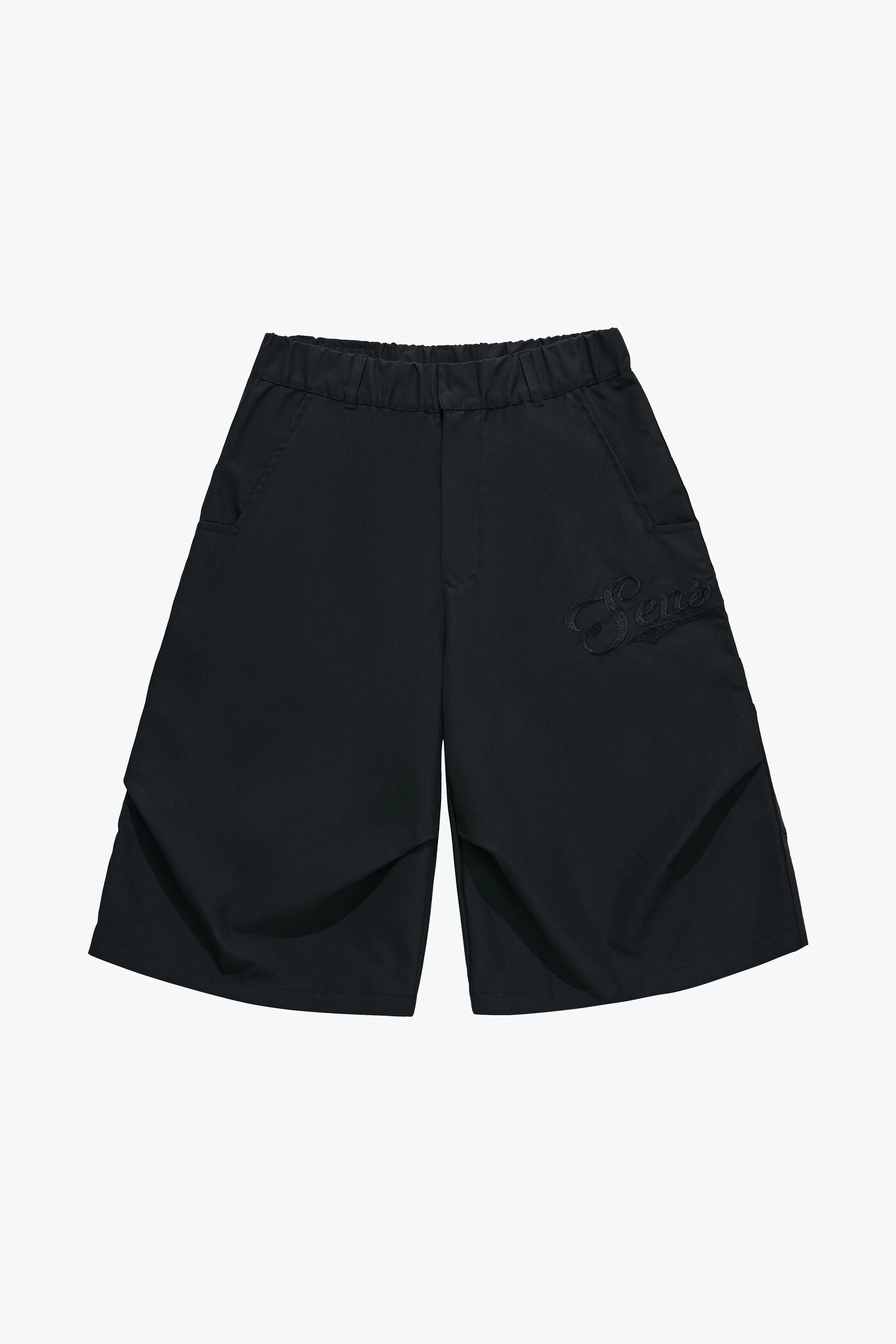 Sense Wide Cut Twill Shorts - Black | M26-04