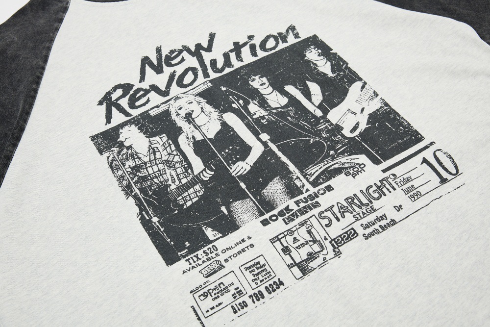 Rock搖滾革命插肩袖短TEE