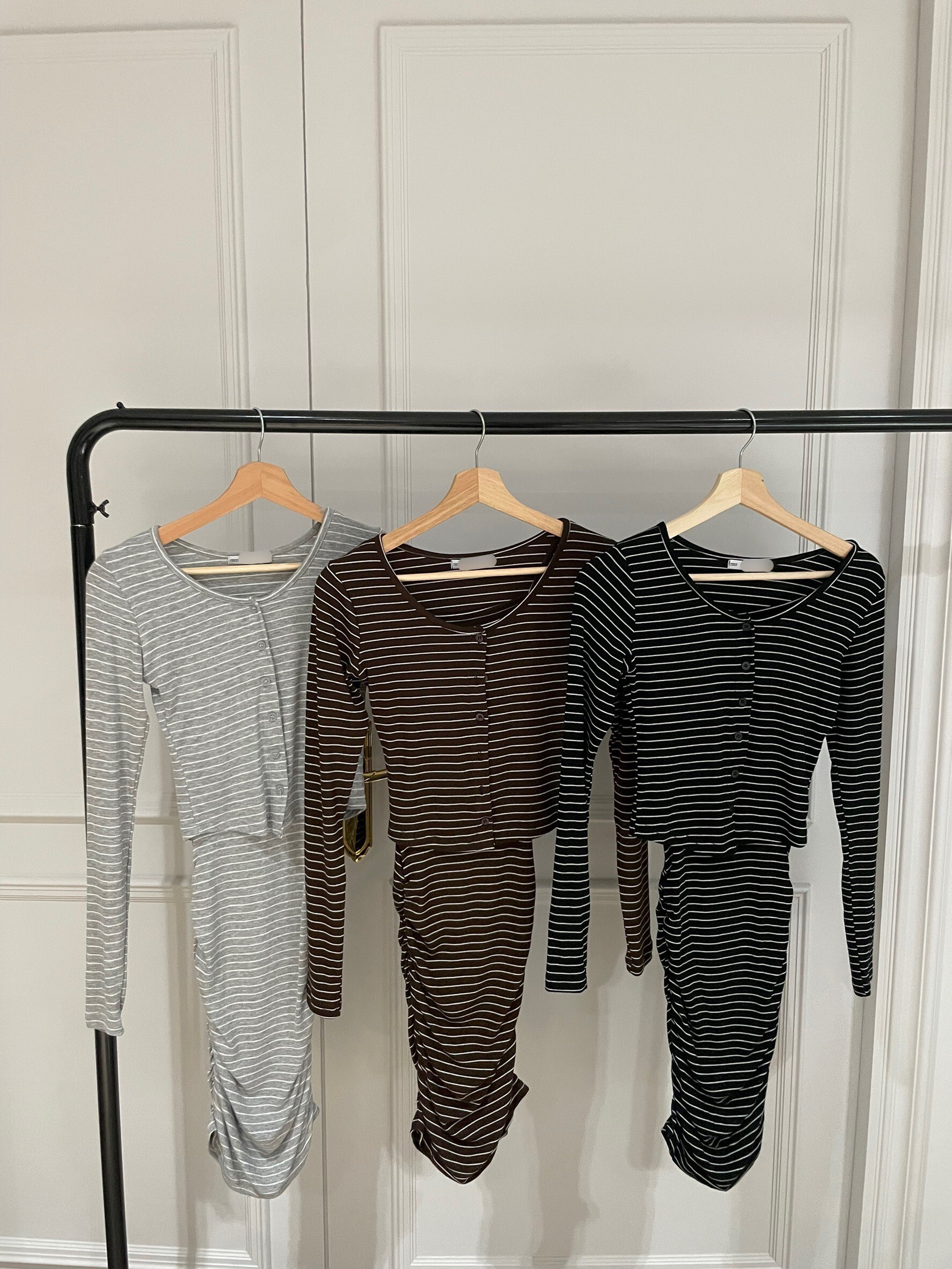 🇰🇷#AM53 1+1條紋背心洋（灰/咖/黑）#S身形限定