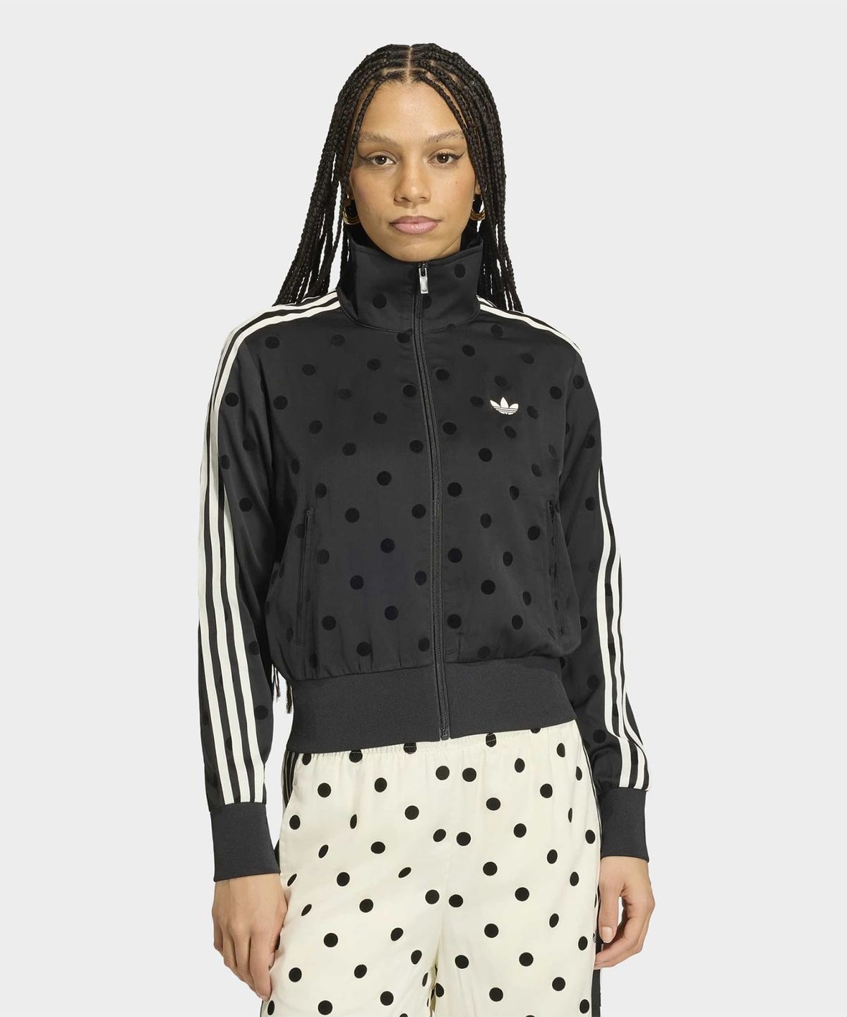 ADIDAS 緞面 圓點 運動外套 KV1166