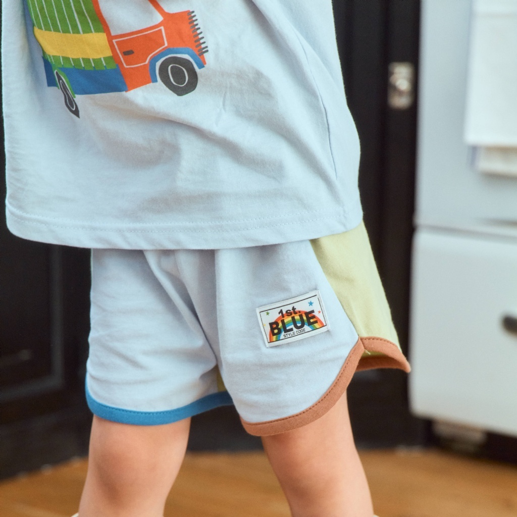 韓國🇰🇷1stblue 拼色滾邊短褲(5-15)