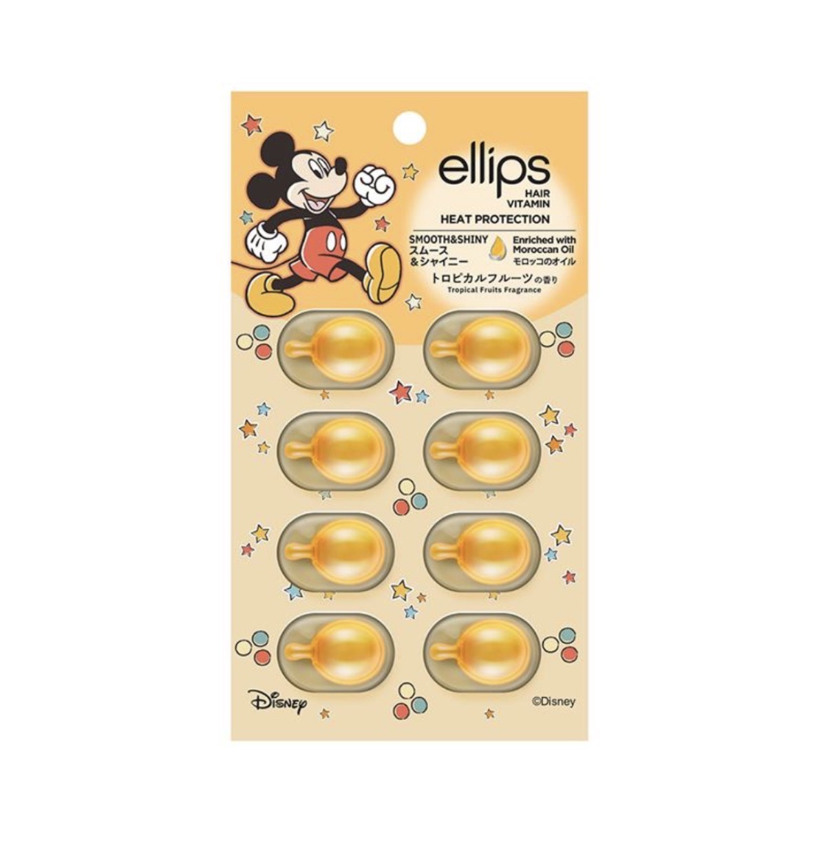 JP Elips x Disney 米奇免沖洗護髮膠囊 熱帶水果香 8粒 1021 TK260323