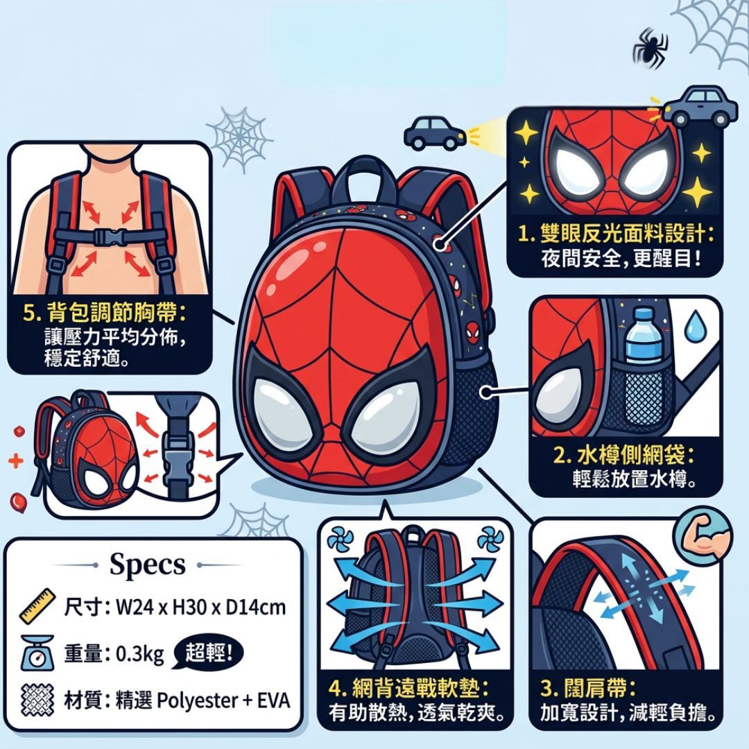 蜘蛛俠 - MARVEL兒童 背包 |書包