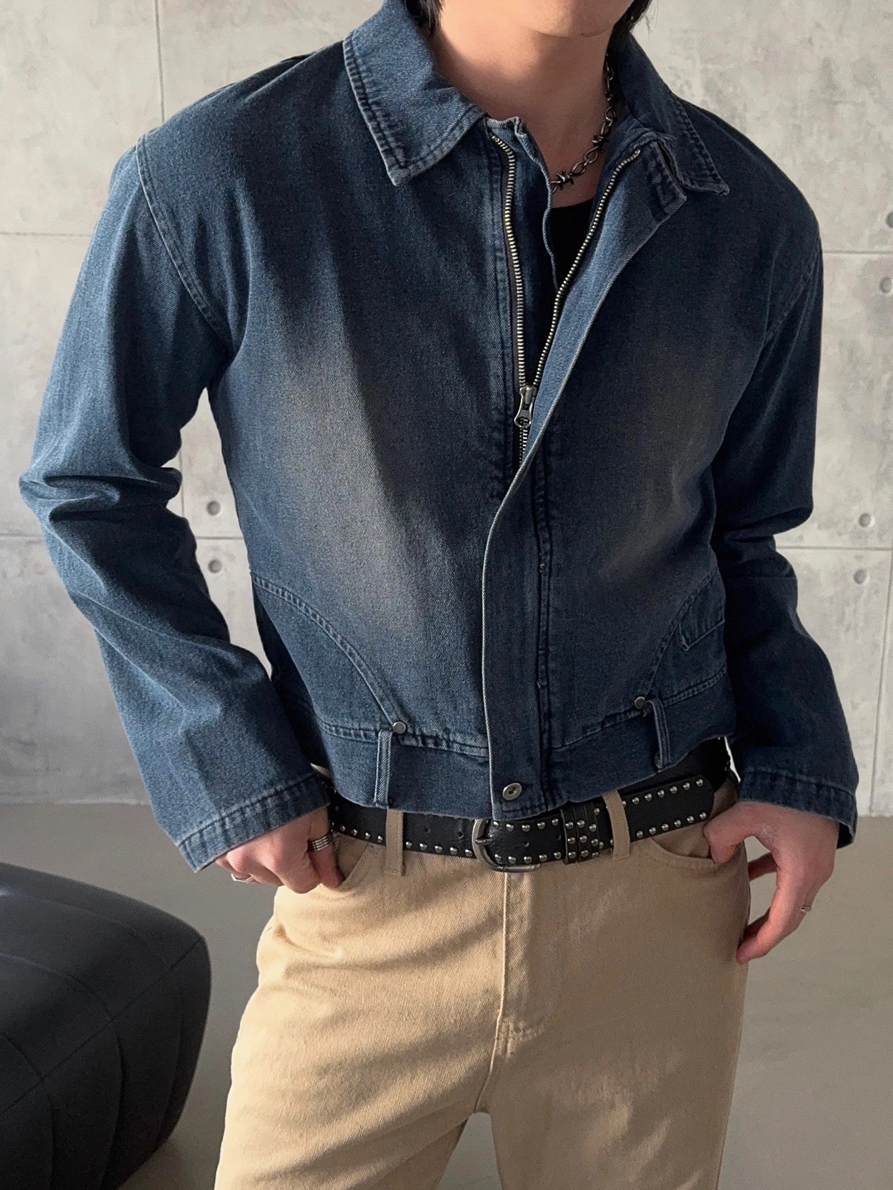 Warlock 反向牛仔短版外套