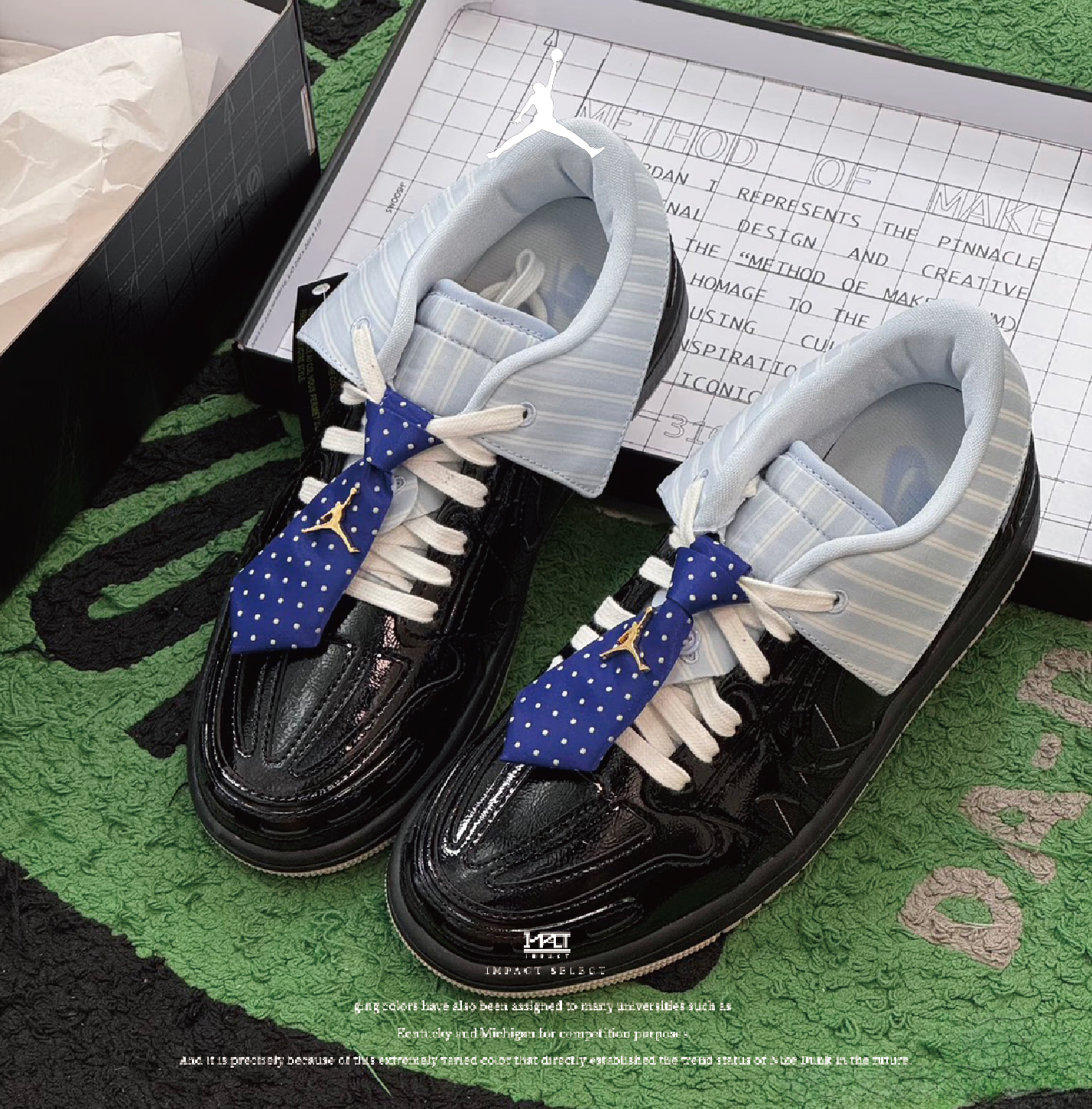 Nike Air Jordan 1 MM V3 學院風 復古條紋 點點領帶 可拆式 仿皮鞋 休閒鞋 IR7554-001