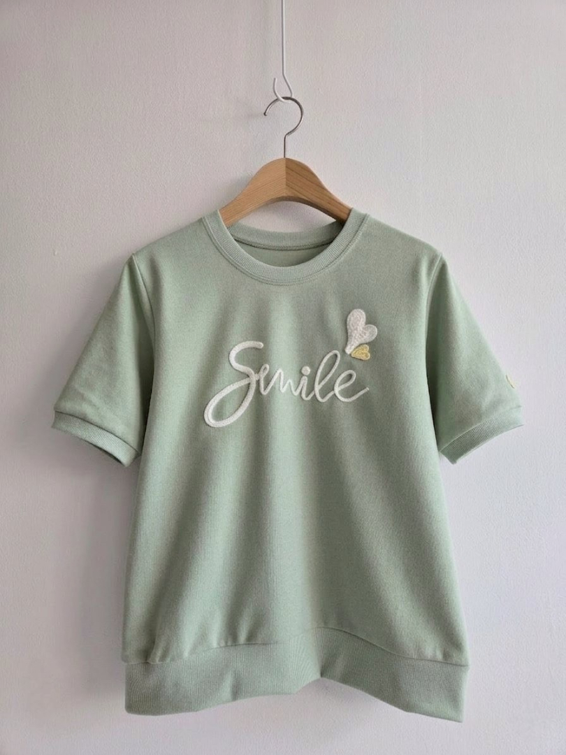 甜感愛心抽繩棉T