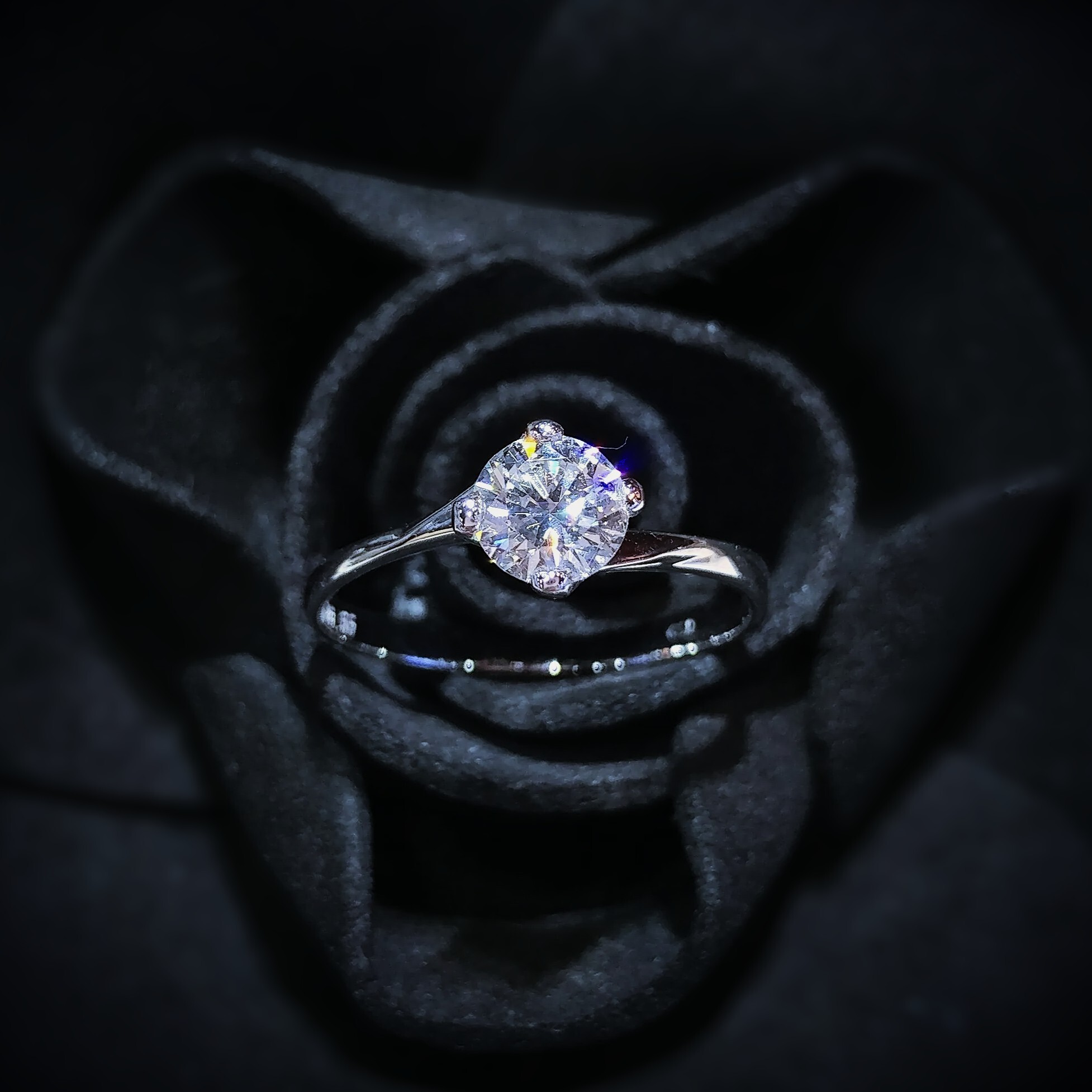 全新18K白金 【單粒55份鑽石】4爪戒指