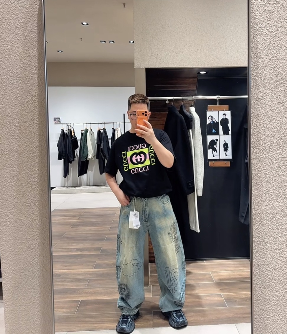 GG 黑色 併 瑩光黃Logo 圖案  成人款