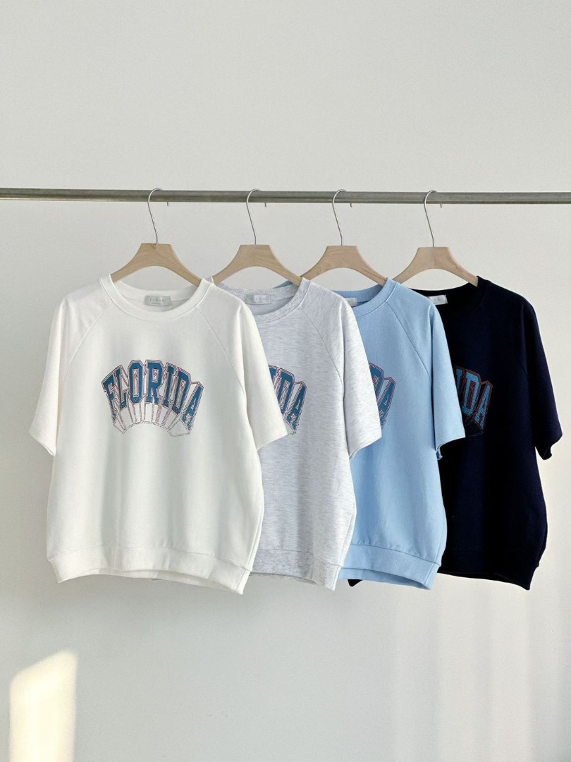 美式字母寬鬆棉T｜FLORIDA休閒百搭短袖上衣