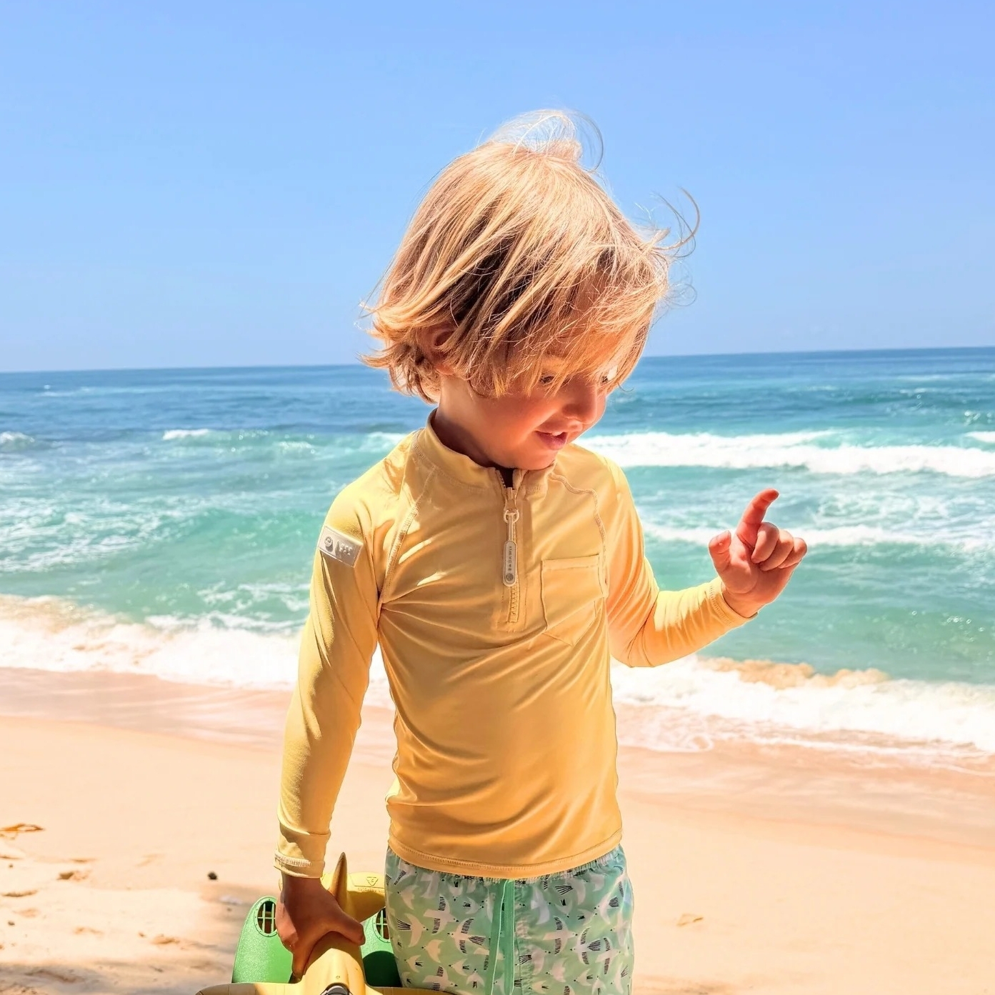 〖 Badawii 〗淺黃長袖防曬泳衣