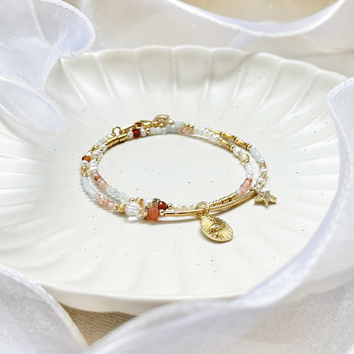 B01 / 牡羊座 • 守護星 • 火星 – 太陽摩根石 – 手鍊